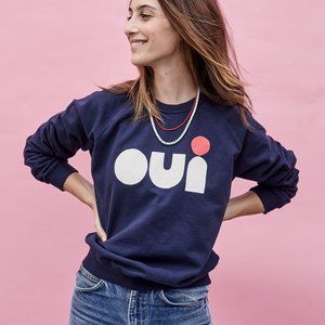 Clare V Oui Navy Blue Sweatshirt L